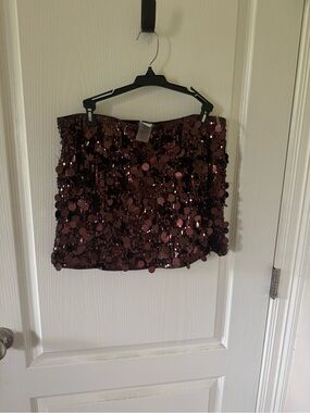 Sans Souci Rose Brown Sequin Mini Skirt